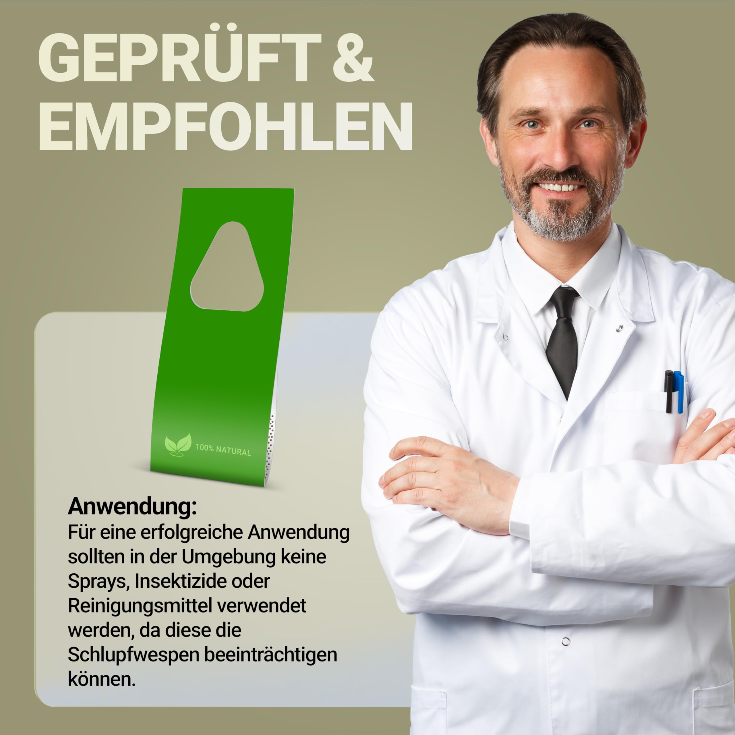 Schlupfwespen gegen Lebensmittelmotten – 1 Lieferung mit 20 Karten – Biologische Mottenbekämpfung – Sofort einsatzbereit – Alternative zu Mottenfalle, Mottenpapier & Mottenspray