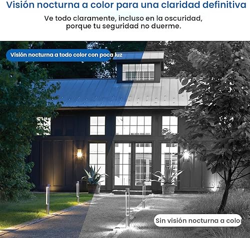 Miniatura 6 de Cámara de timbre de video inalámbrica de 1080p con receptor de timbre, visión nocturna a color, conversación bidireccional, detección y alertas