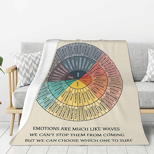 Emotions Feelings - Manta con tabla de ruedas de 30 x 40 pulgadas, franela de forro polar para terapia de oficina, manta acogedora y esponjosa para