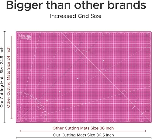 Vista 18 de Elan Tapete de corte A2 rosa y morado, tapete de corte autorreparable de 18 x 24 pulgadas, tabla de manualidades de 5 capas rosa, tabla
