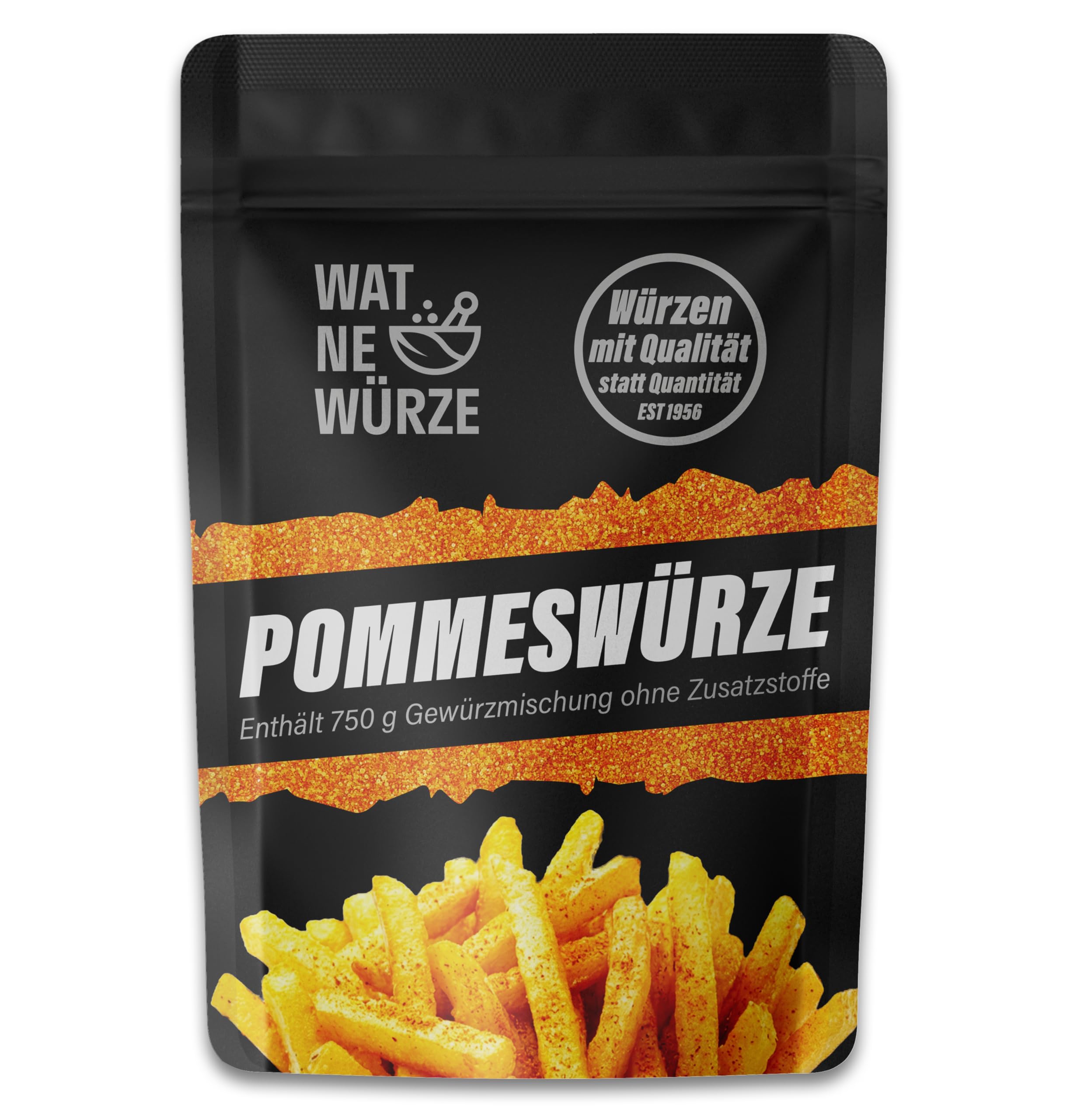 WAT NE WÜRZE Pommes frites Gewürz Salz | Pommessalz wie beim Imbiss | Freibad Pommesgewürzmischung | Auch als Bratkartoffelgewürz und Gewürzsalz für weitere Kartoffelgerichte