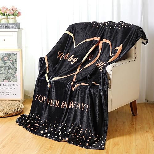 Miniatura 10 de Manta de 60 x 50 pulgadas, regalos de boda, regalos de compromiso para parejas, regalos de aniversario de boda para recién casados, día de San