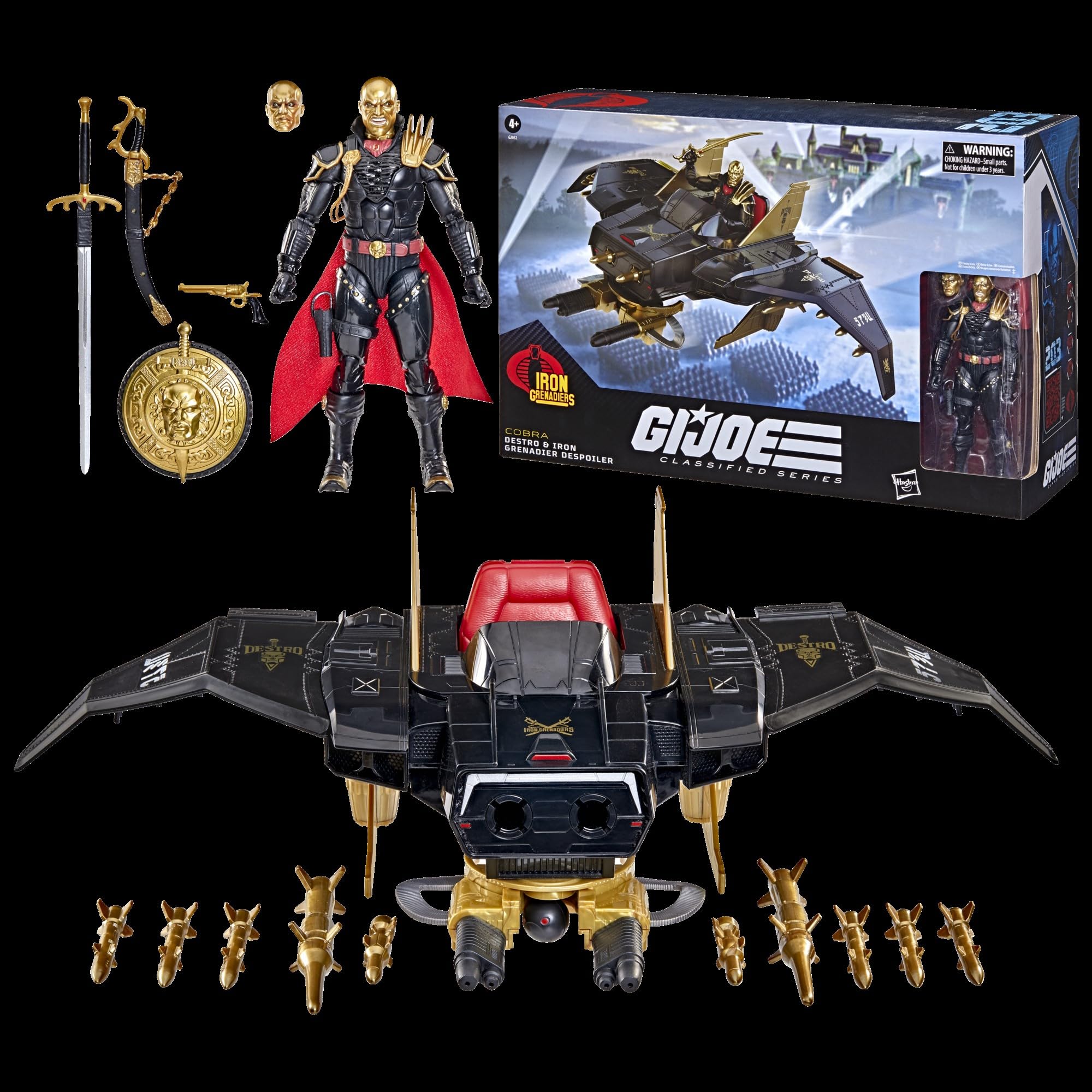 G.I. JOE Classified Series #203, Destro & Iron Grenadier Despoiler, Collectible 15-cm Action Figure and Vehicle Set with Accessories