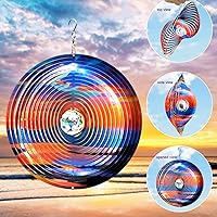 Vista 39 de FONMY - Molinillo de viento con forma de mandala y con bola de cristal en 3D, de acero inoxidable, atrapasol, ideal como regalo de Navidad