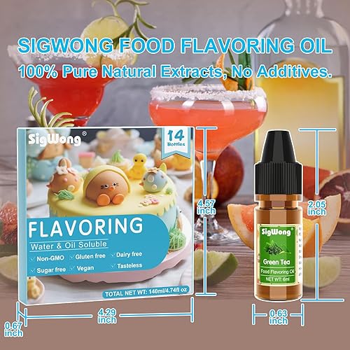 Miniatura 6 de Aceite saborizante para alimentos, 14 sabores de aceite saborizante líquido natural puro, sabores concentrados de caramelo para hornear y cocinar,