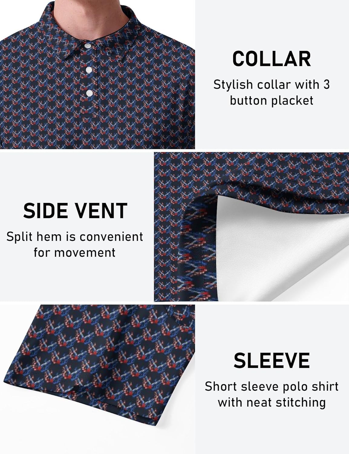 Funny Golf Shirts for Men Polo Shirts Casual Collared Short Sleeve Polo Shirt Gift for Golfer Lovers