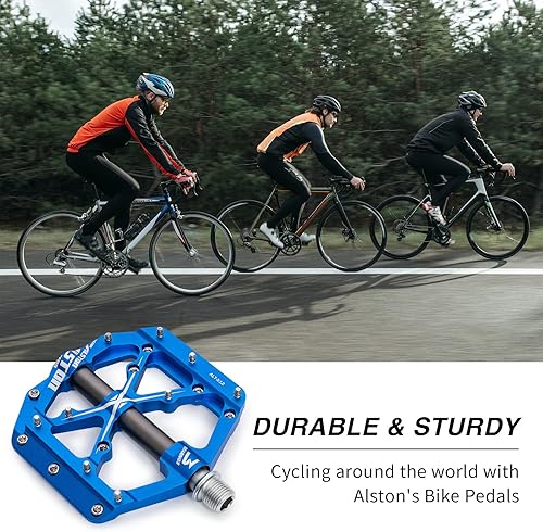 Miniatura 6 de Alston Road Bike Pedals Mountain Bike Pedals Non-Slip Lightweight Cycling Pedals Platform Aluminum Alloy Bicycle Pedal 916 Fits Most MTB BMX Road