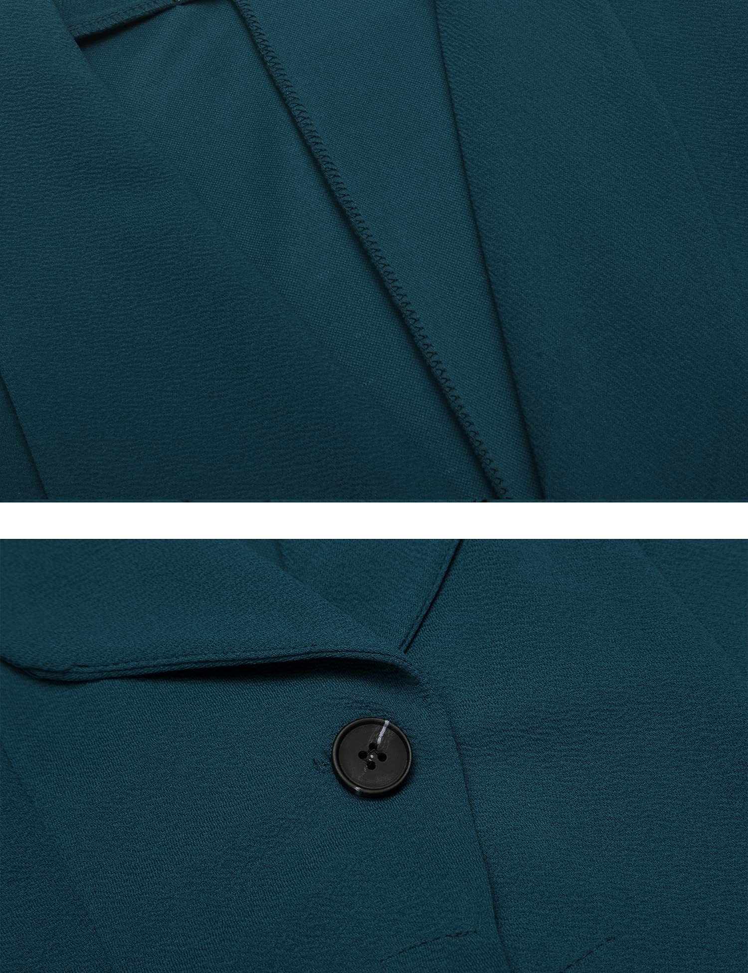 Unibelle Blazer Elegante chaqueta para mujer Cardigan 3/4 largo, ligera y fina, estilo bolero de oficina, monocromo Slim Fit Revers Business Trenchcoat abrigo corto con talla S - 2XL