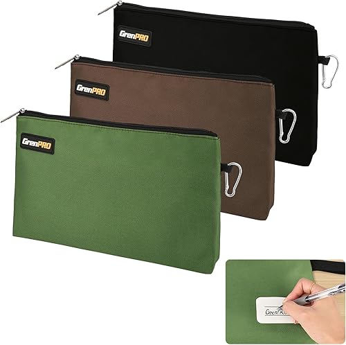 Miniatura 10 de Bolsa organizadora de herramientas para hombres, bolsas de herramientas pequeñas de boca ancha, bolsa de herramientas de mango suave de 13.5