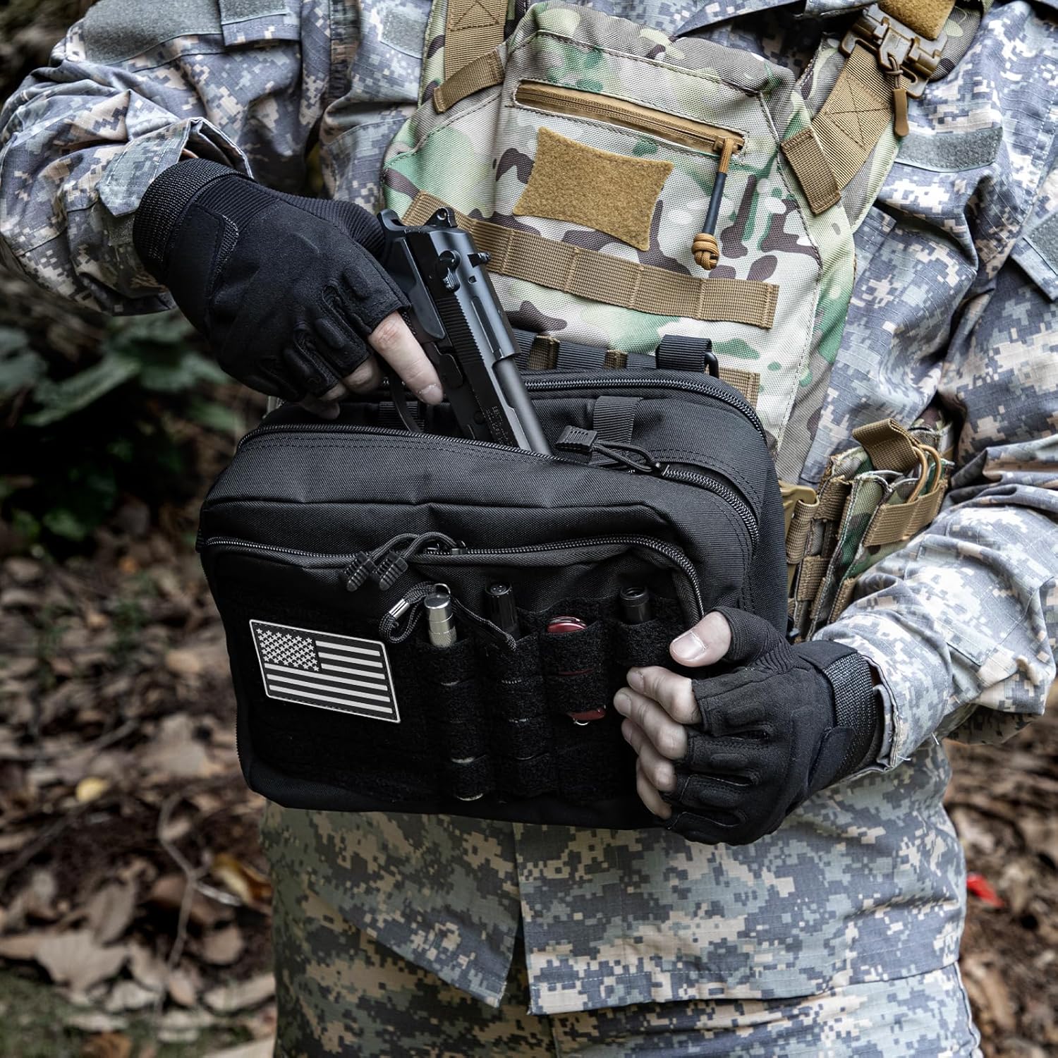 Jueachy Tactical Molle Pouch Large Admin Bag Utility Tool Pouches Molle Attachment EDC Pouches Expandable Molle Accessories Organizer Medical Pocket U.S.A Patch Included - Image 7