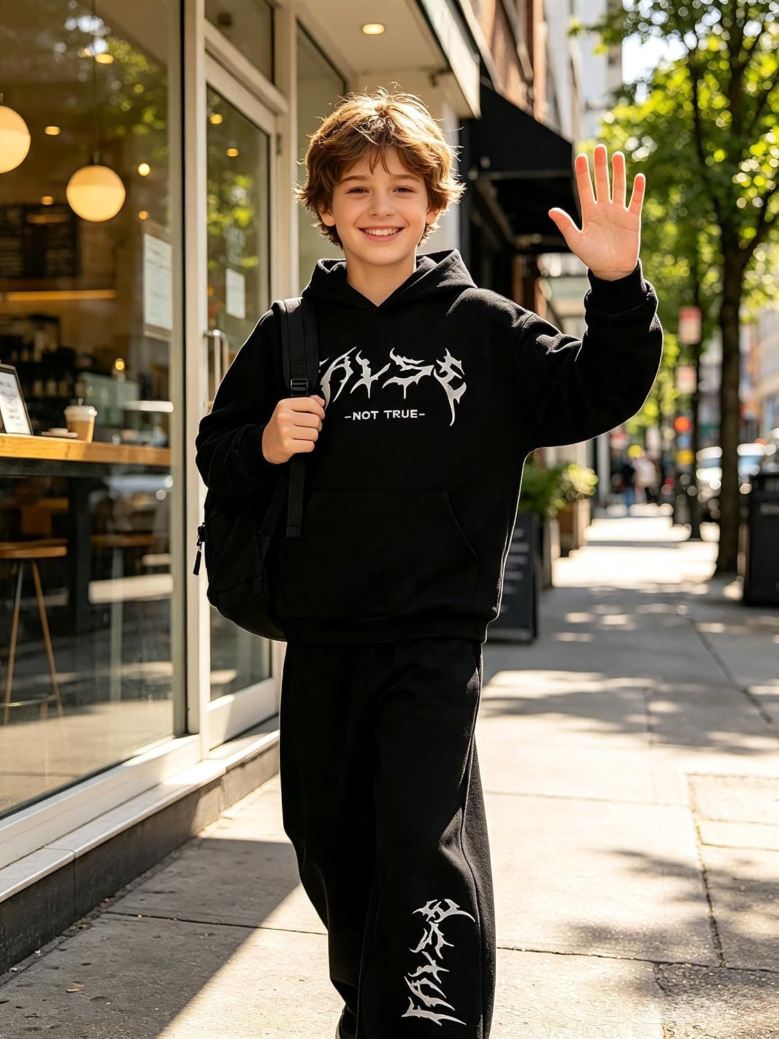 KIDLAGA Boys Clothes 2PCS Outfits Long Sleeve with Pocket Hoodie & Jogger Pants Fall Winter Clothing Set 7-14Y