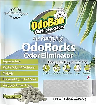OdoBan Air Purifying OdoRocks Natural Odor Eliminator Made from Natural Volcanic Rocks, Made in the USA, Fragrance Free, 2 Pound Bag