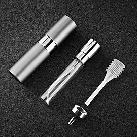 LISAPACK 8ML Atomizer Perfume Spray Bottle for Travel, Empty Refillable Cologne Dispenser, Portable Sprayer (Grey)