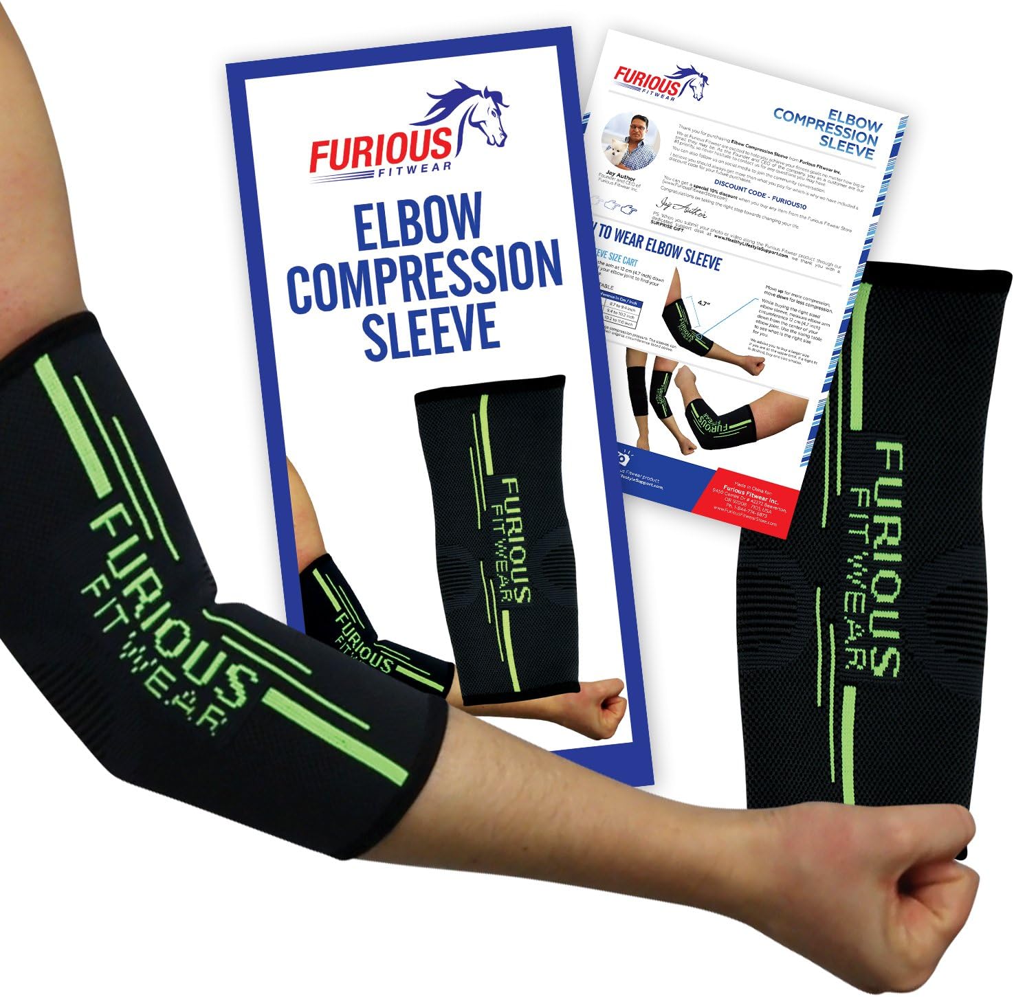Elbow Compression Sleeve for Daily Support - Single (1) Only
