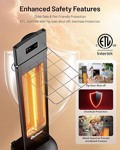 Miniatura 5 de DR. INFRARED HEATER Calentador infrarrojo portátil para interiores y exteriores para patio, garaje, comercial y residencial con control remoto,