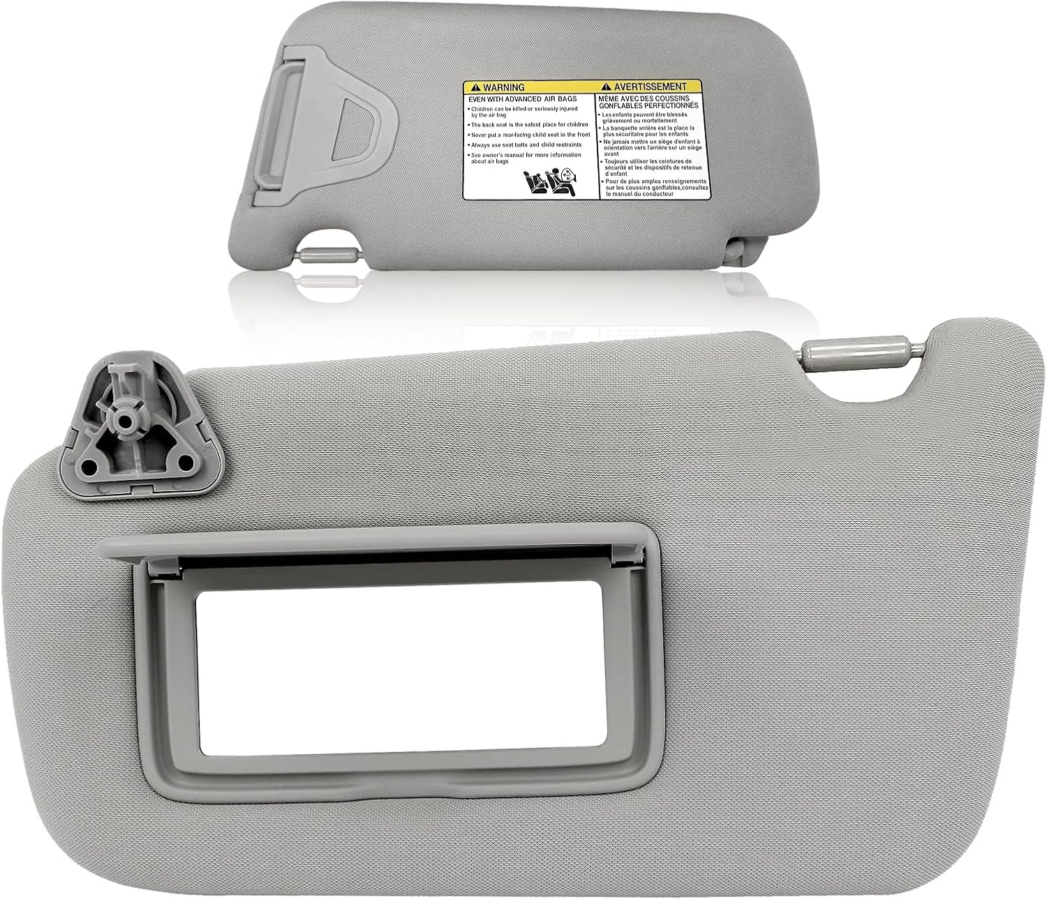 Sun Visor Replacement Fits for Nissan Sentra 1.8L 2013-2019 Sunshade Without Vanity Light Replace 96401-3SG8A. (Left Driver Side (Grey))