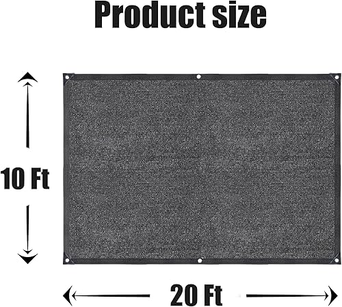 Miniatura 8 de 65% -75% negro protector solar paño con ojales sellados para plantas de jardín, invernadero, granero (12 x 12 pies)