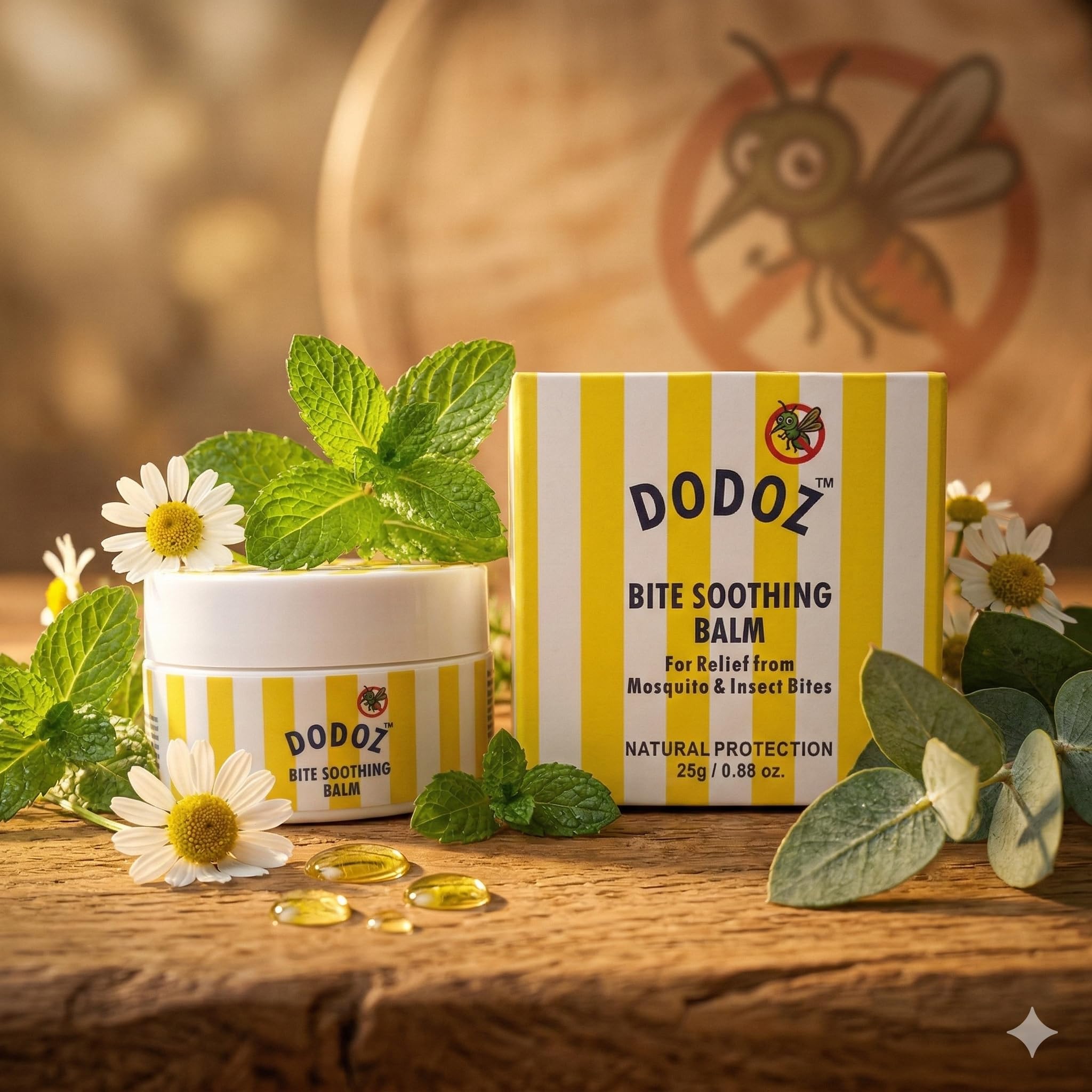DODOZ Bite Soothing Balm–Kid-Safe Natural Protection & Gentle on Skin, Long-Lasting Repellent for Outdoor & Indoor Use Effective Shield Against Mosquitoes & Insect Bites for Babies, Kids (25g) 2