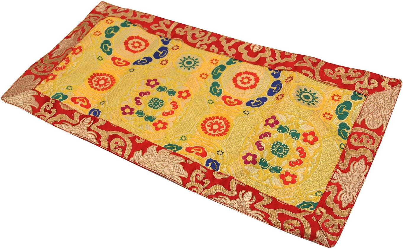 DharmaObjectsTibetan Silk Brocade Table Runner/Shrine Cover/Altar Cloth/Table Cover (20 X 10 Inches)