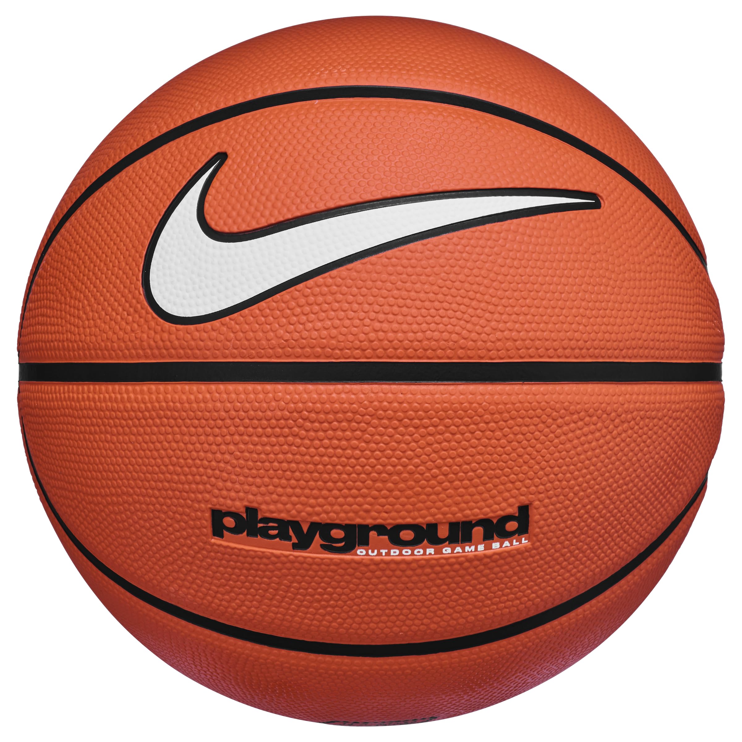 Nike Everyday Playground Basketball 8P – Outdoor Street Basketball Ball – Durable Recreational Basketball – Delivered Deflated, Amber/Black/White, 5