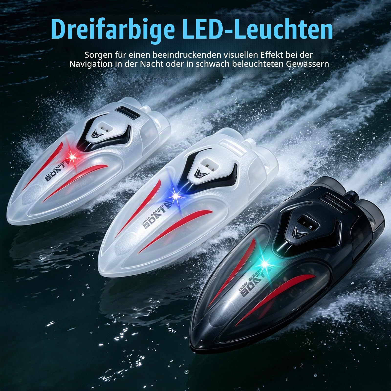 RC Boat,2 Stück Mini Boote Ferngesteuertes und Aufblasbares Schwimmbad | Automatischer Flip Funktion,LED Leuchten,Stoppt automatisch sobald es das Wasser verlässt,Geeignet für Badewannen,Pool,Seen