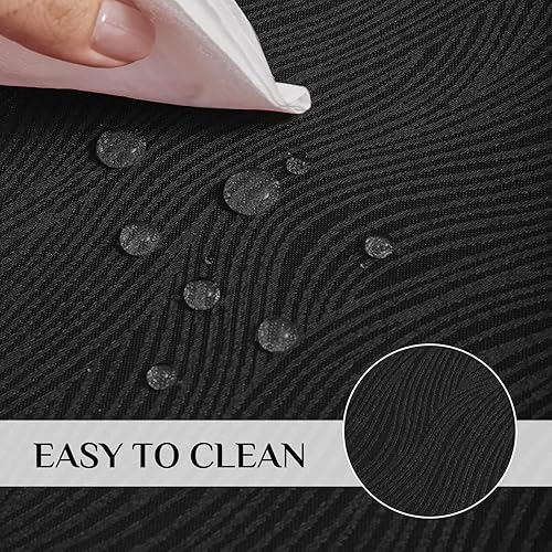 Miniatura 3 de Softalker Mantel rectangular de jacquard, diseño de remolino, impermeable, resistente a las manchas, sin arrugas, peso pesado, para cenas, fiestas,