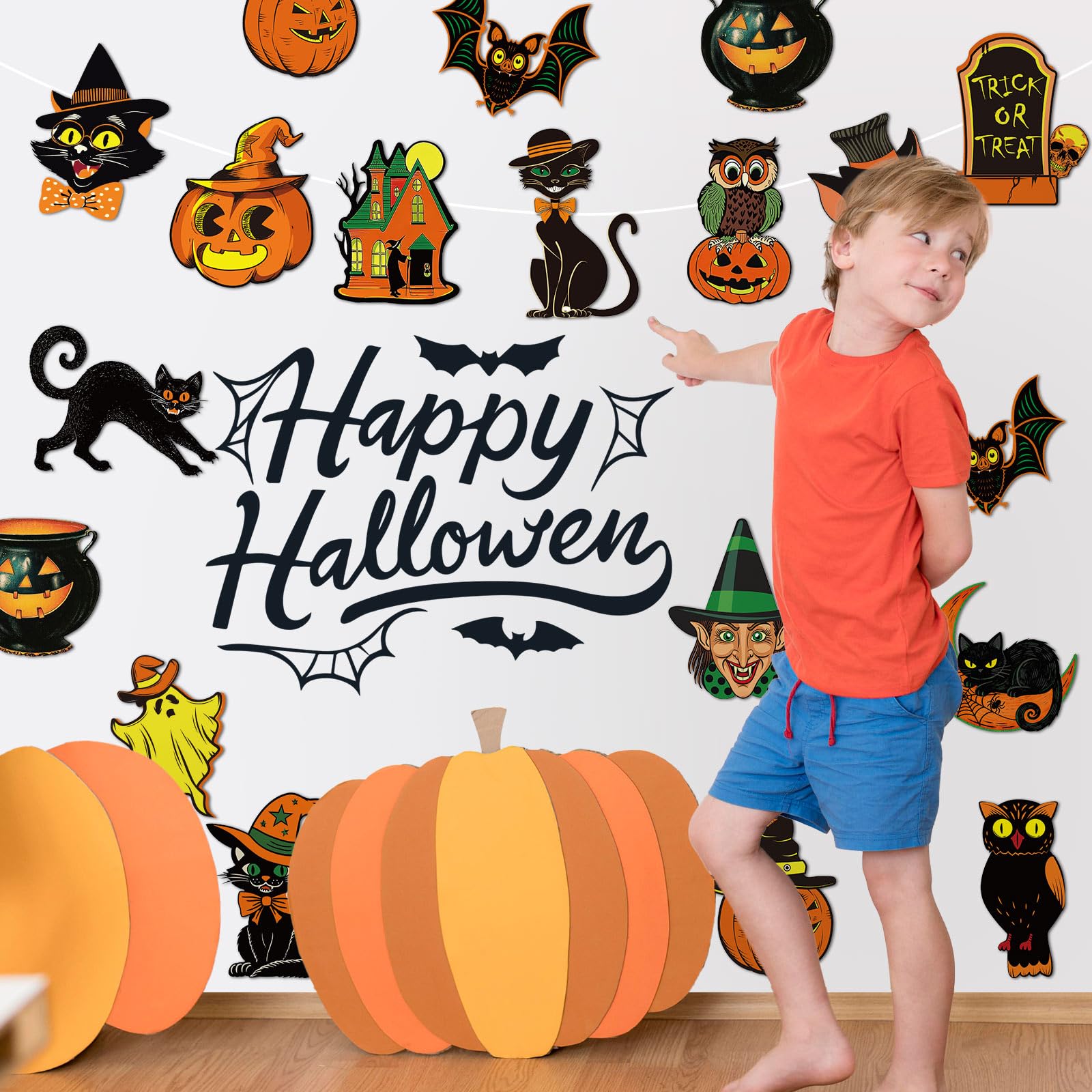 Amazon.com: JarThenaAMCS 48 Pcs Vintage Halloween Cutouts Retro