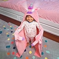 Vista 7 de Versión 2021 Bright Eyes Blanket - Manta súper suave para niños con luces LED - Manta con capucha, bata, manta cómoda, unicornio; manta cálida