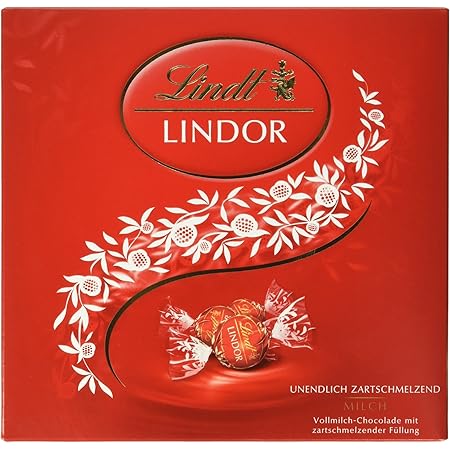 Lindt Lindor Prasent Box Vollmilch Feinste Vollmilch Chocolade Mit Unendlich Zartschmelzender Fullung 15 Lindor Kugeln Vollmilch Glutenfrei 187g Amazon De Lebensmittel Getranke