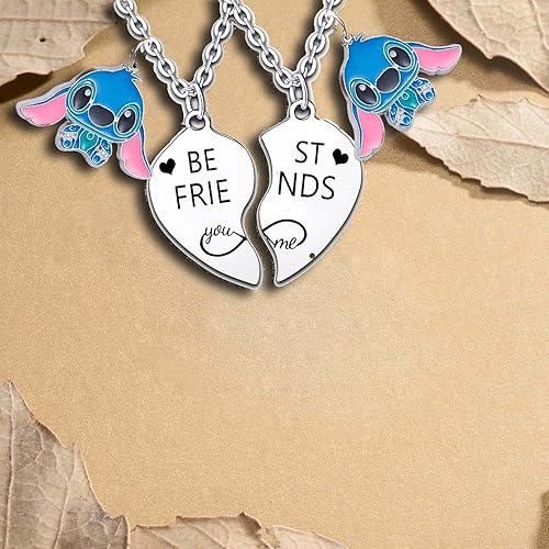 Miniatura 3 de Waeceip 2 collares para mejores amigos, regalos para amigos, bonitos regalos de puntada para amigos, lindo collar, amigos, Navidad, cumpleaños,