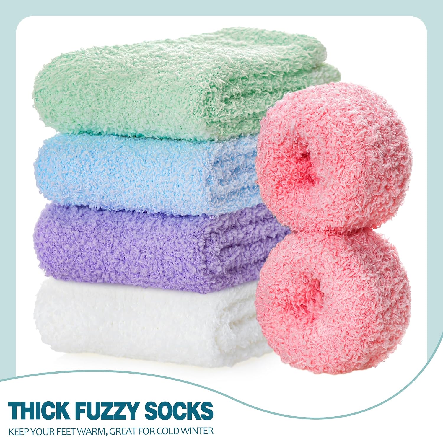 Fuzzy Socks for Women Cozy Fluffy Slipper Socks Soft Warm Winter Fleece Plush Sleeping Gift Socks