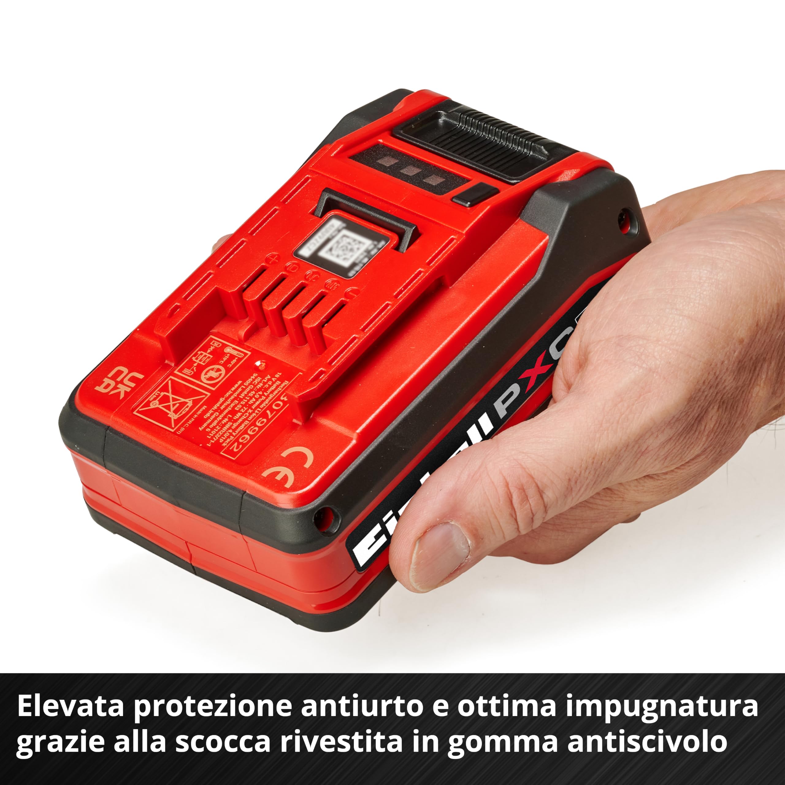 Original Einhell batteria Power X-Change PLUS da 4 Ah (18 V, ioni di litio, universale per tutti i Power X-Change, spia livello di carica, Twin-Pack, incluse 2 batterie 4 Ah, caricabatterie escluso)