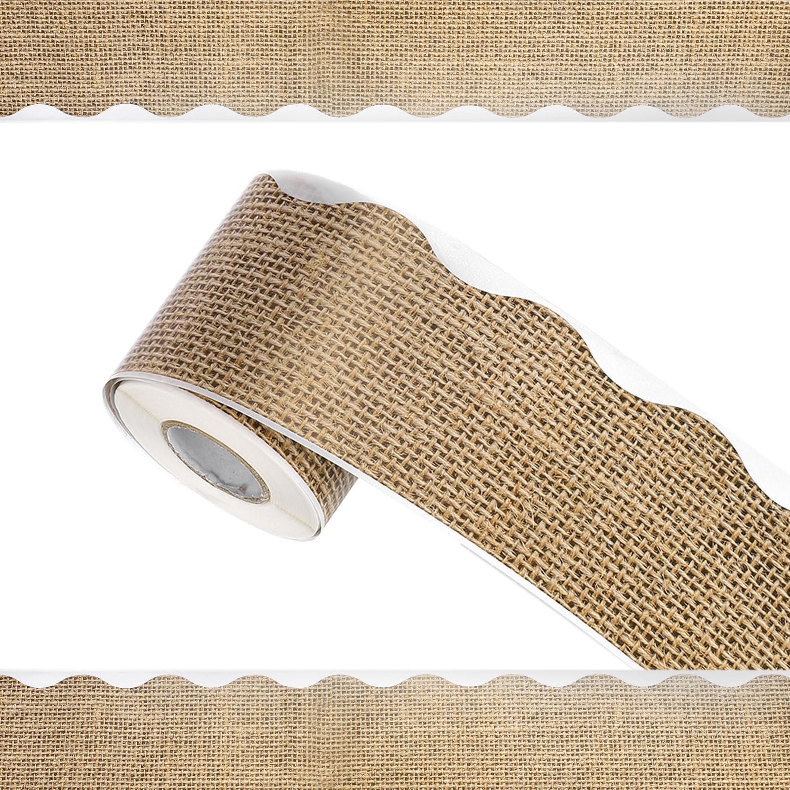 sourcing map Bulletin Board Borders, 65.6Ft x 2.75Inch Rolled Classroom Border Trim Notice Board Frame for Classroom Decoration, Burlap Edge