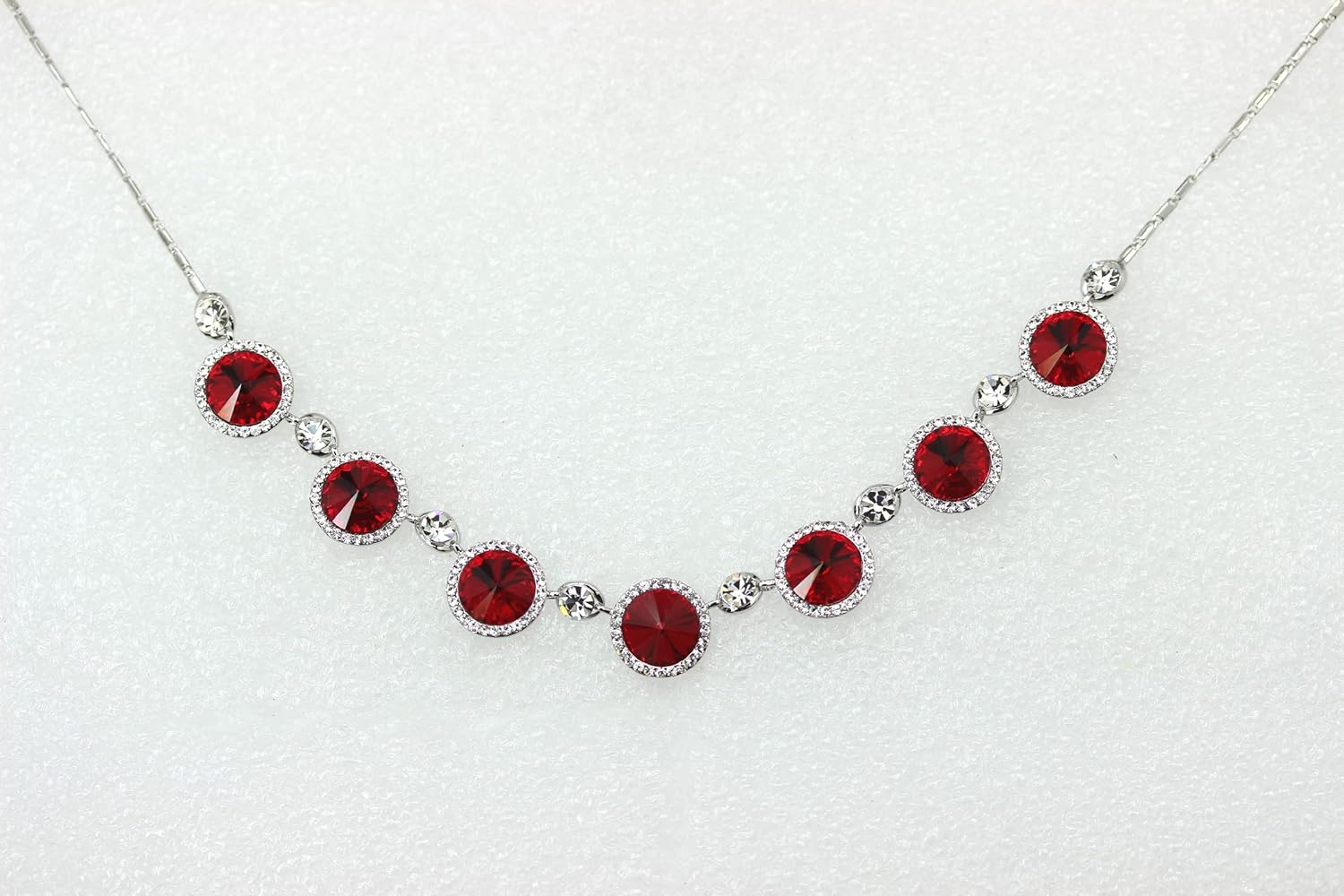 Faship Gorgeous Premium Rhinestone Crystal Floral Necklace Earrings Set - Image 3