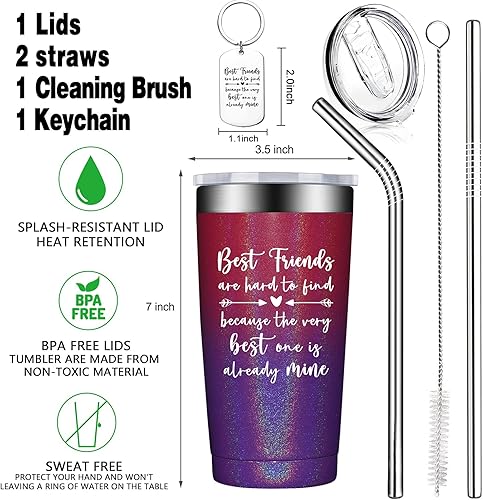 Miniatura 3 de BIRGILT Regalo de mejor amiga para mujeres, regalos de amistad para mejores amigas, regalos de Navidad para mejores amigas, vasos de 20 onzas para