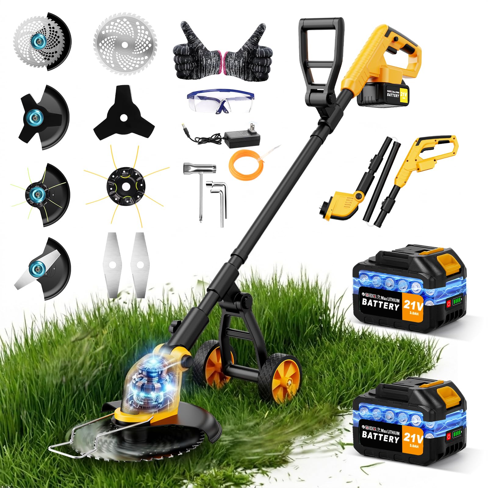 Lemolifys 12-Inch Cordless Weed Wacker