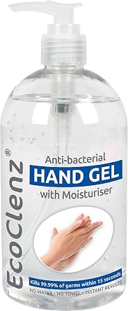 500ml Hand Sanitiser Gel with Moisturiser - Anti-Bacterial Kills 99.9% 1