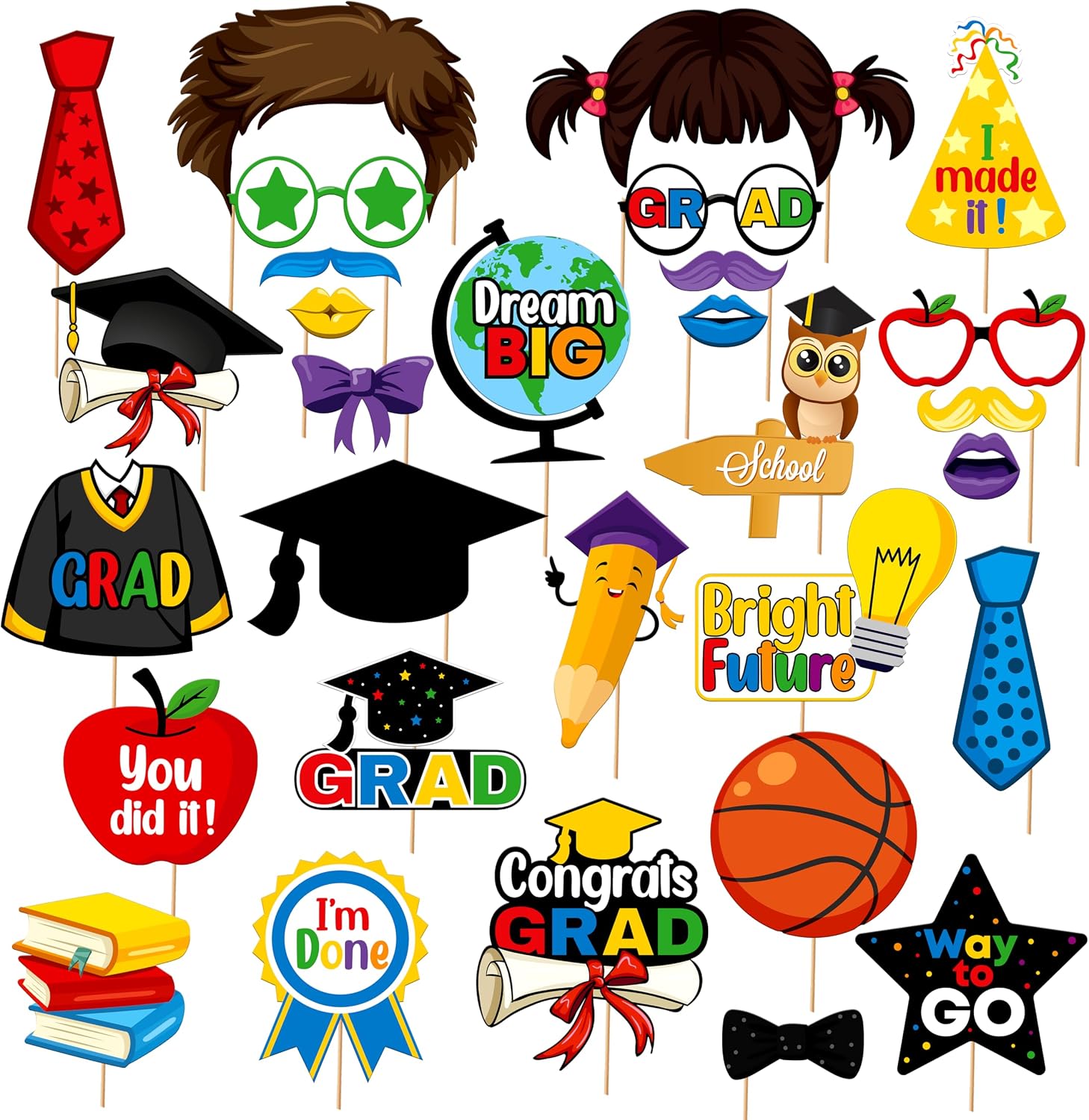 KatchOn, Preschool Graduation Photo Props - Pack of 38 | Kindergarten Graduation Photo Booth Props 2026 for Graduation Decor 2026 Kindergarden Graduation Deorations 2026