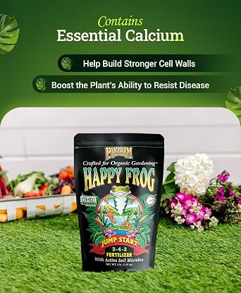 Happy Frog Jump Start Fertilizer - 3-4-3 Blend with Calcium & Mycorrhizal Fungi - Supports Early Growth & Root Development - Phosphorus Fertilizer for Transplanted Seedlings & Re-Potted Plants - 4 lb