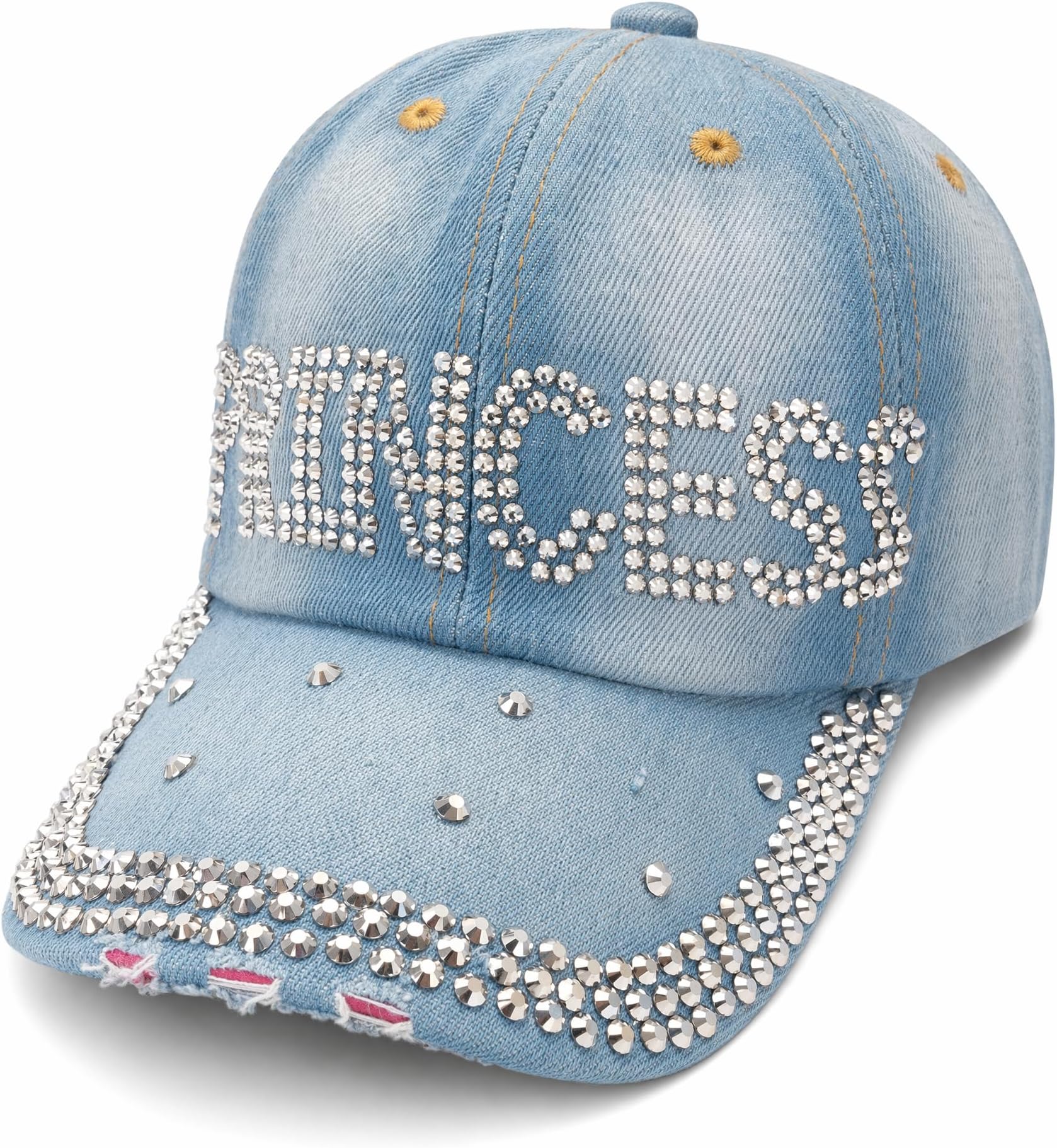 Bedazzled Hat for Women, Rhinestone Denim Hat, Fun Adult Bling Hats, Birthday Gifts for Women, Adjustable, One Size