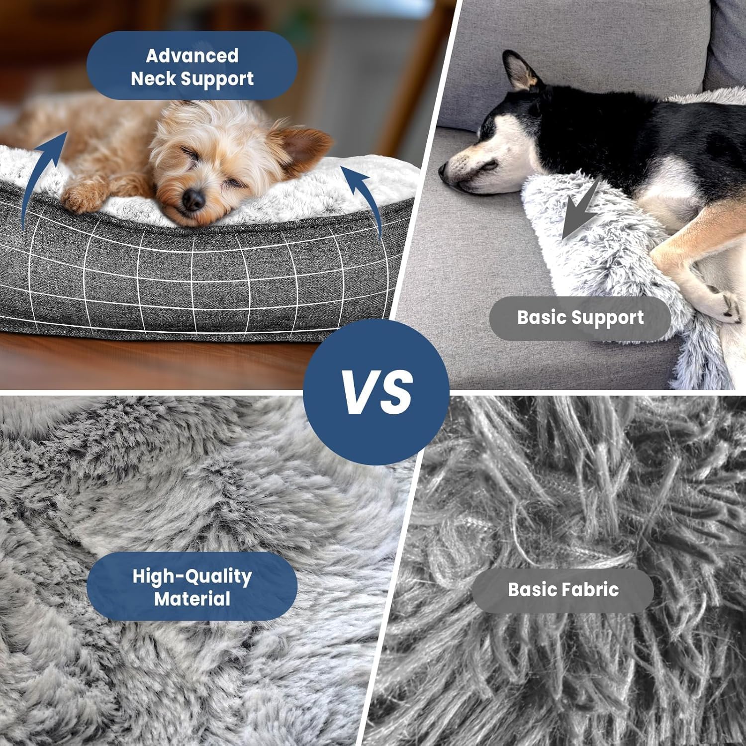Calming Extra Large Dog Bed for Couch, 53 x 39.3 inch Removable Couch Cover for Dogs Washable, Non-Slip Fluffy Plush Dog Sofa Mat for Furniture Protector - Grey