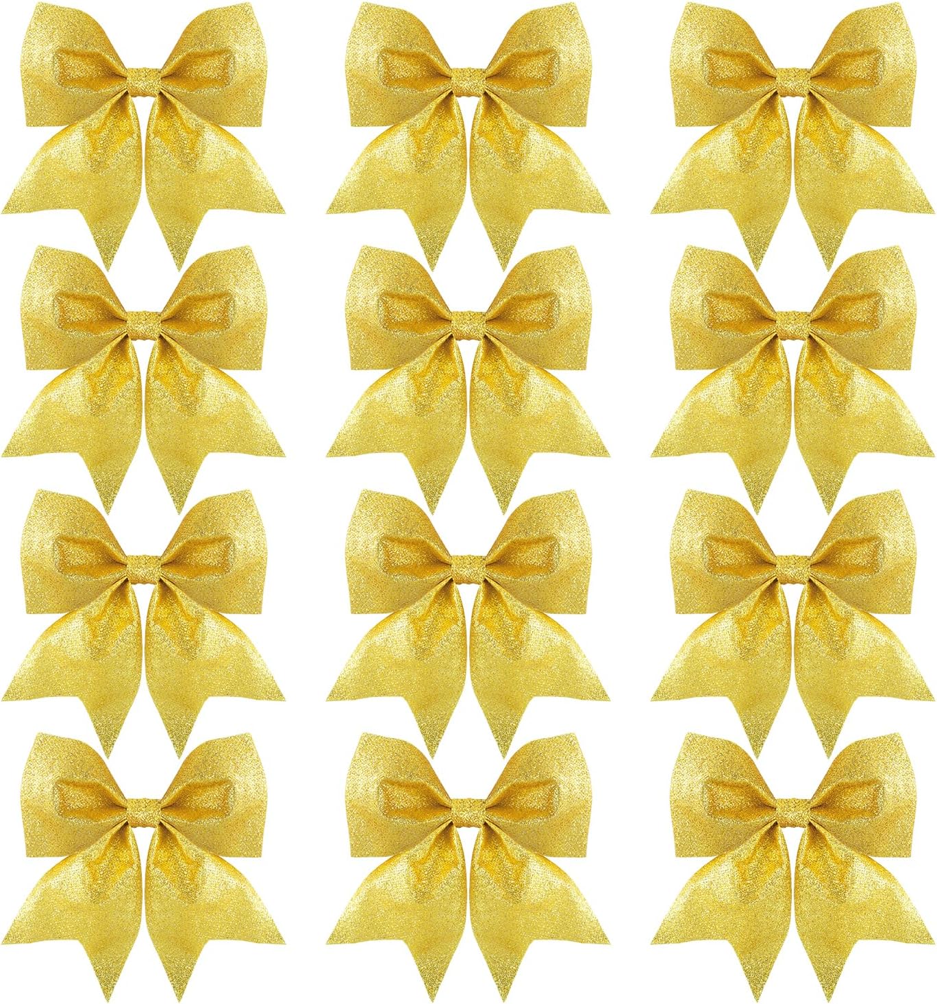 SULOLI Christmas Tree Bows,12PCS Gold Bows for Christmas Tree Bows for