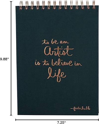 Miniatura 3 de Fringe Studio Cuaderno de bocetos en espiral, tapa dura, cita Frida, 7.25 x 9.875 pulgadas, 60 hojas perforadas, colección de lienzo (174202)