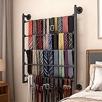 Vista 8 de Estante de 5 niveles para corbatas y bufandas, organizador de cintas montado en la pared para papel de regalo, bufandas, corbatas, cinturones