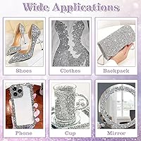 Vista 4 de 6 Rolls Self Adhesive Rhinestone Ribbons, Sliver Resin Rhinestone Strips, Diamond Crystal Rhinestone Ribbon Roll Stickers Glitter Bling Ribbons for