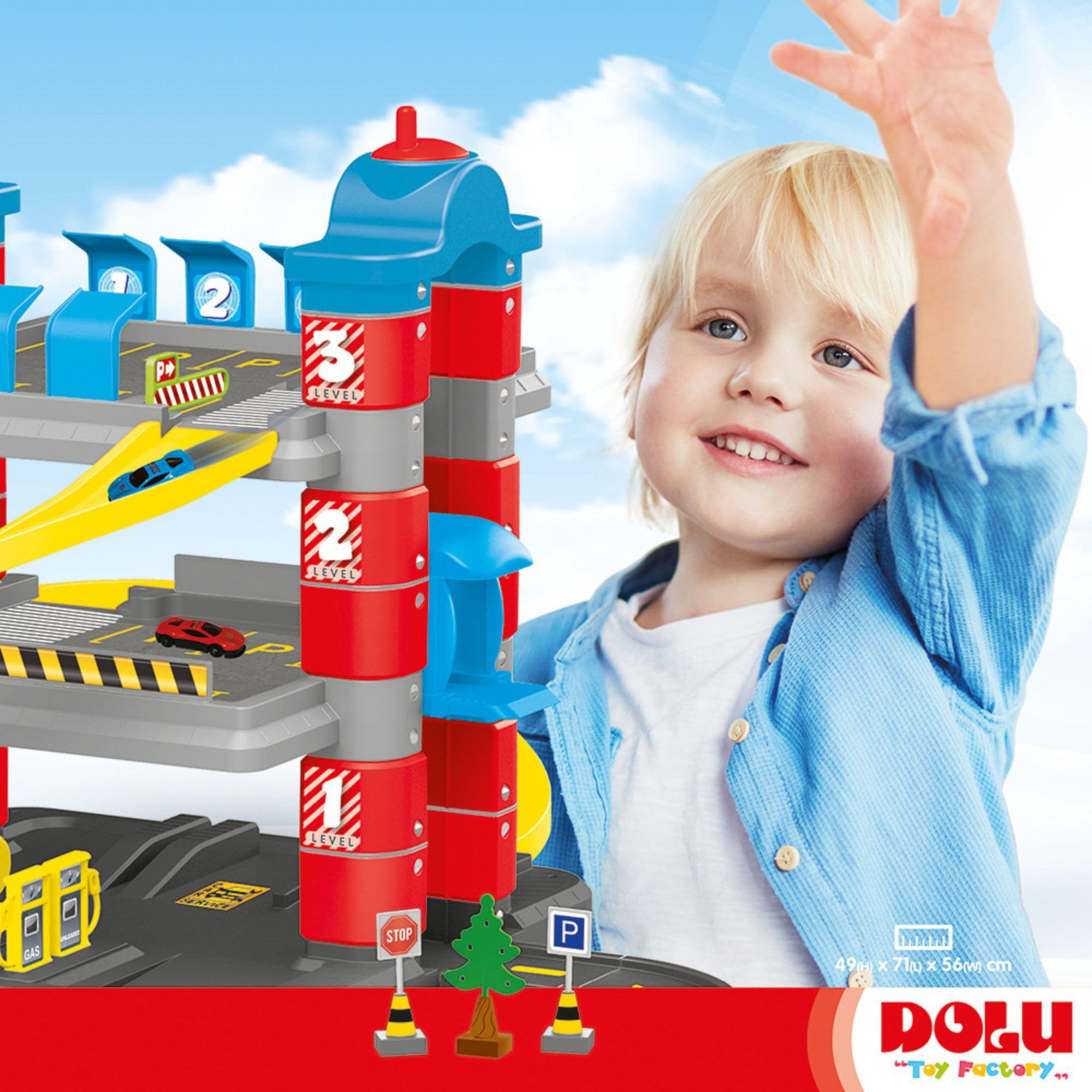 DOLU Garage auto a 3 livelli con ascensore e 2 auto pressofuse
