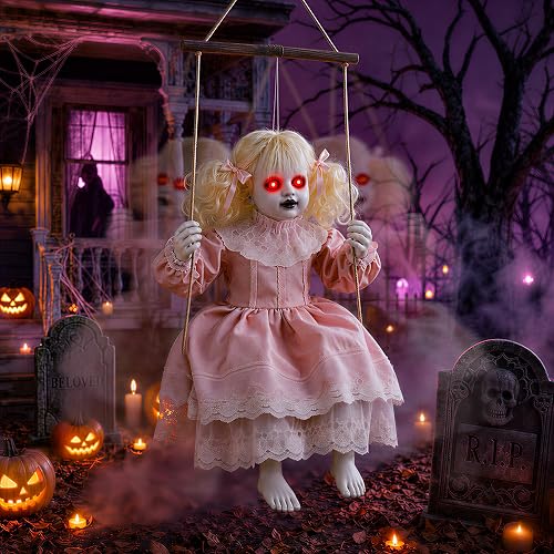 TW SHINE Halloween Animatronic Doll Decorations Outdoor