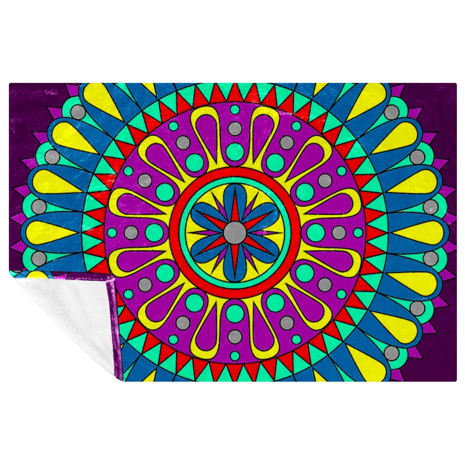 Couverture plaid mandala chaude pour pique-nique camping et plage