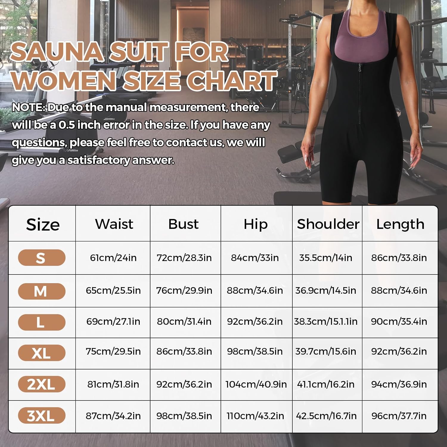 Sauna Suit for Women Sauna Vest Weight Loss 4 in 1 Waist Trainer Full Body Sweat Shirt Workout Running Gym - Image 8