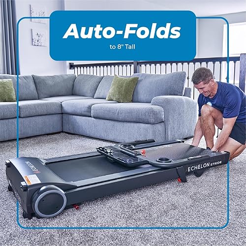 Miniatura 4 de Echelon Stride - Cinta de correr inteligente plegable, capacidad de 300 libras, inclinación motorizada, cómoda plataforma de amortiguación de aire,